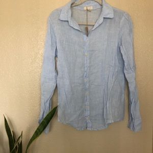 100 % linen button down